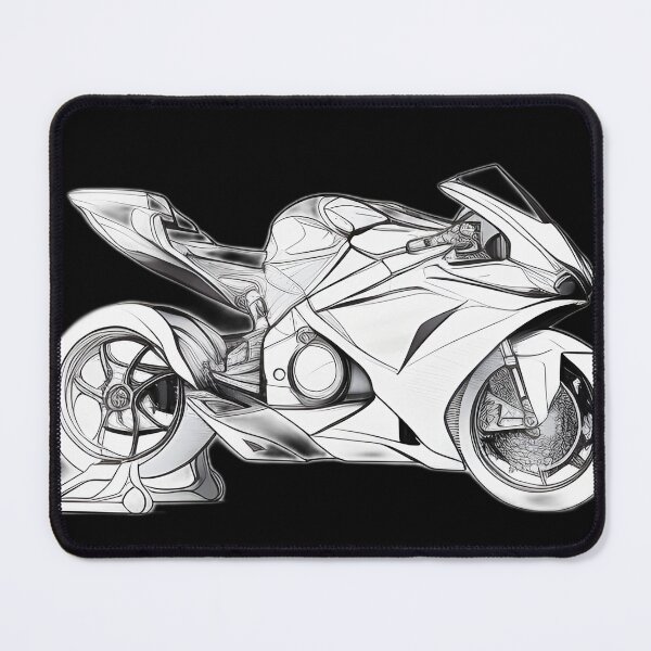 Item preview, Black and White Futuristic Cyberpunk Superbike designed and sold by beluxe.