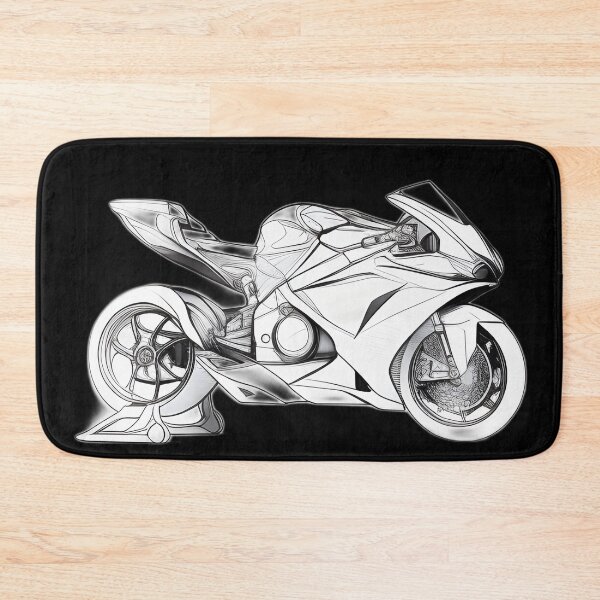Item preview, Black and White Futuristic Cyberpunk Superbike designed and sold by beluxe.