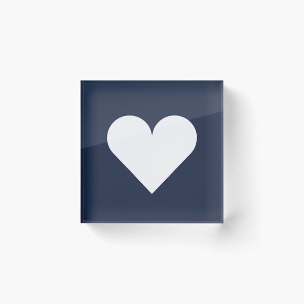 Item preview, Single WHITE LOVE HEART on a NAVY BLUE Background designed and sold by RachelMacht.