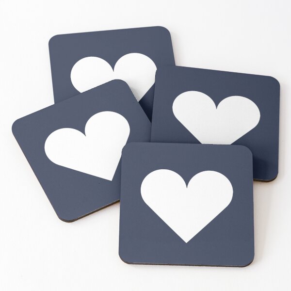 Item preview, Single WHITE LOVE HEART on a NAVY BLUE Background designed and sold by RachelMacht.