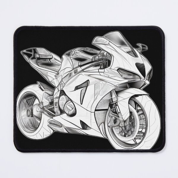 Item preview, Black and White Futuristic Cyberpunk Superbike designed and sold by beluxe.