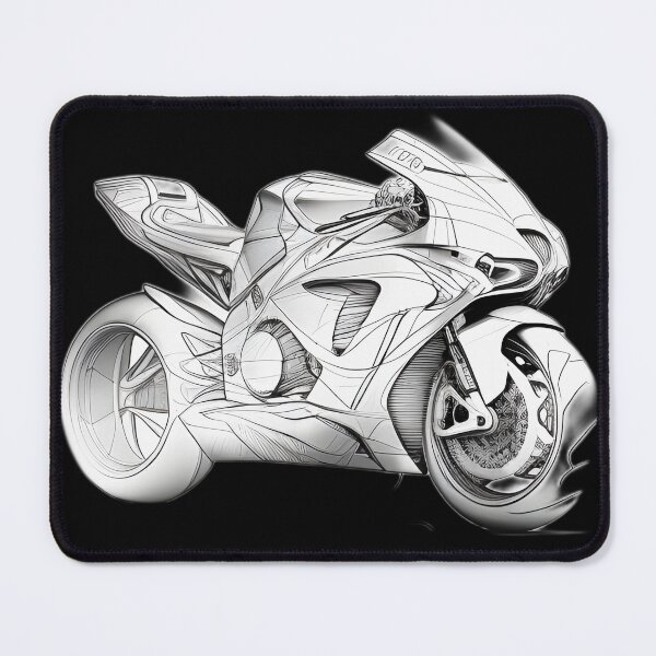 Item preview, Black and White Futuristic Cyberpunk Superbike designed and sold by beluxe.