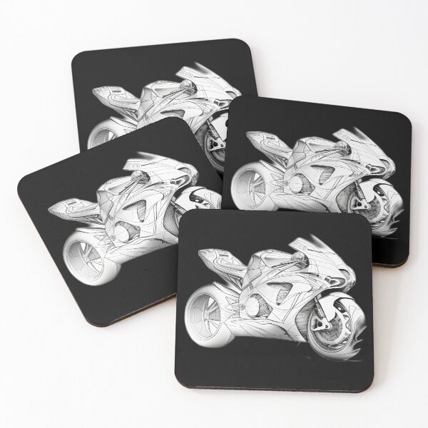 Item preview, Black and White Futuristic Cyberpunk Superbike designed and sold by beluxe.
