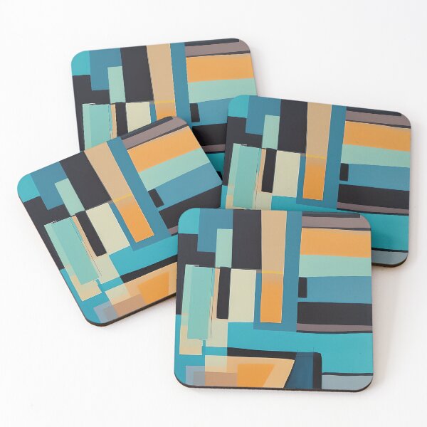 Item preview, Blue and orange rectangular abstract designed and sold by ibelieveimages.