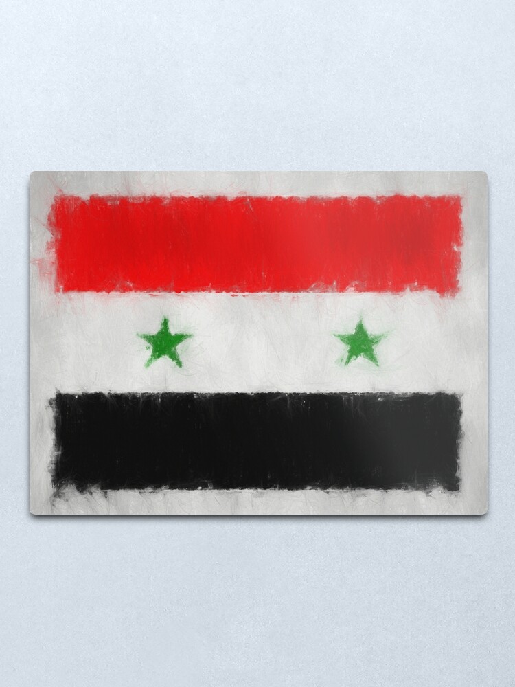 Alternate view of Syria Flag Reworked No. 66, Series 3 Metal Print