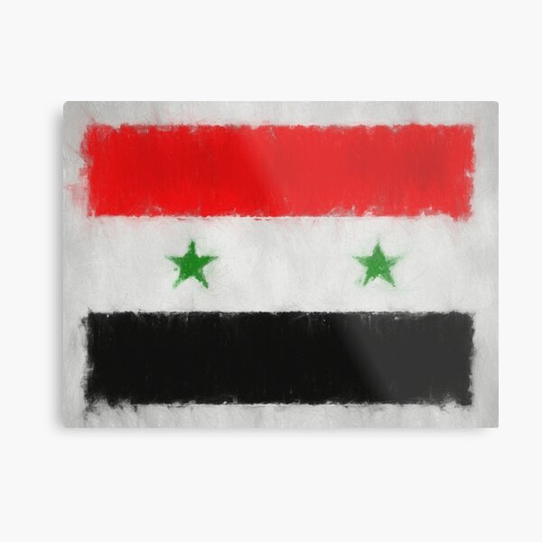 Syria Flag Reworked No. 66, Series 3 Metal Print