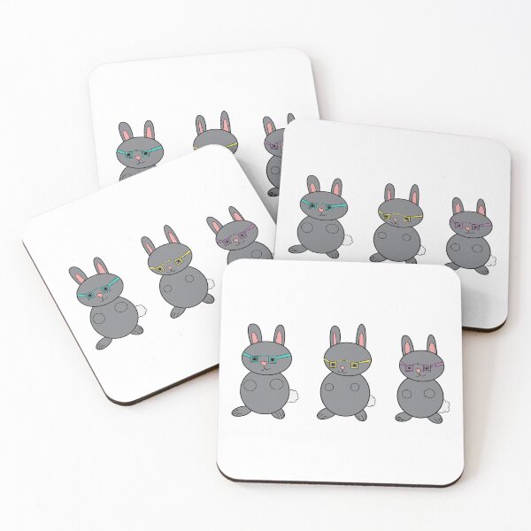 Item preview, Bunny Rabbits Wearing Colorful Glasses designed and sold by ValeriesGallery.