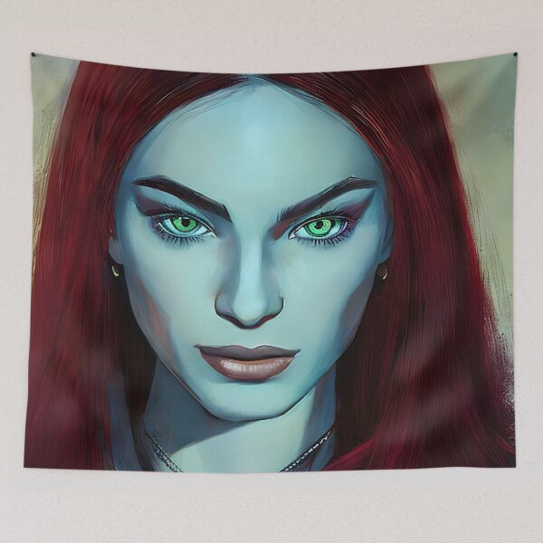 Item preview, Portrait of an Empowered Lady with Green Eyes designed and sold by ElLocoMus.