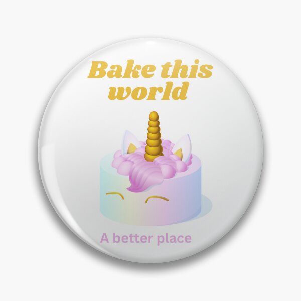 Item preview, Bake the world a better place unicorn cake designed and sold by Speckledfrog.