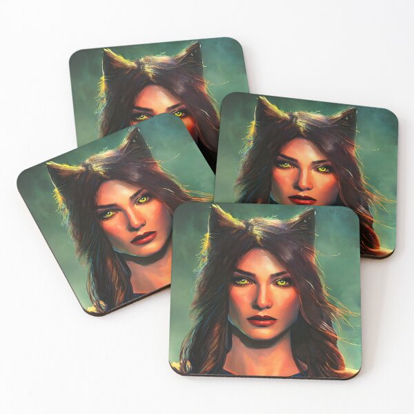 Item preview, Portrait of an Wolf Lady with Yellow Eyes designed and sold by ElLocoMus.