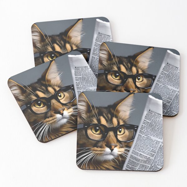 Item preview, Maine Coon Cat in glasses designed and sold by Its-a-wild-life.