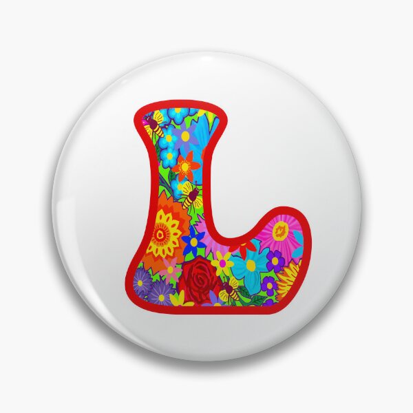 Item preview, Red Floral Alphabet Letter L – Colorful Boho Psychedelic Flower Typography Art designed and sold by Vividality.