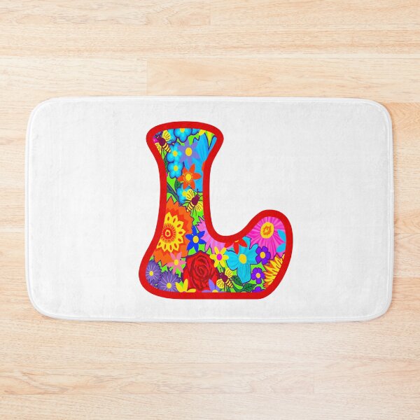 Item preview, Red Floral Alphabet Letter L – Colorful Boho Psychedelic Flower Typography Art designed and sold by Vividality.