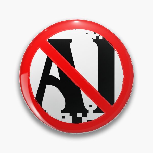 Item preview, say NO to AI art | anti-ai artist art digital | left leftist lefty generated cross banned bad designed and sold by politeillusts.