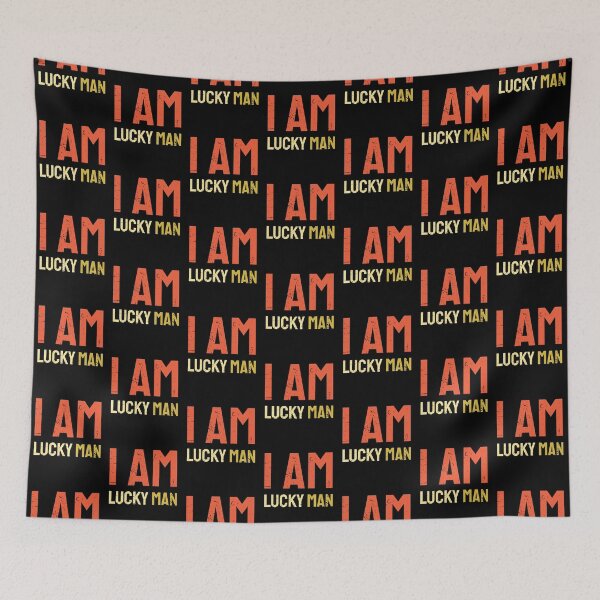 Item preview, I Am Lucky Man Vintage Colors Text designed and sold by bolkibox.