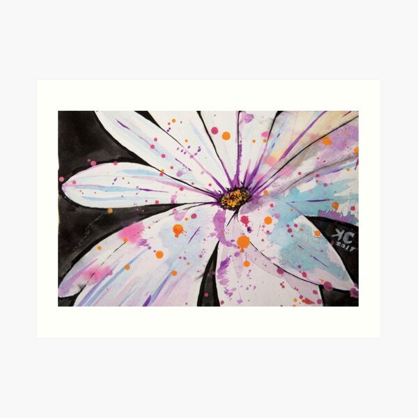 Spring-Splattered Daisy Art Print