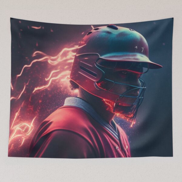 Item preview, Futuristic Player Baseball Burbank Vikings Design with Lightning Background designed and sold by DesignerDuds.