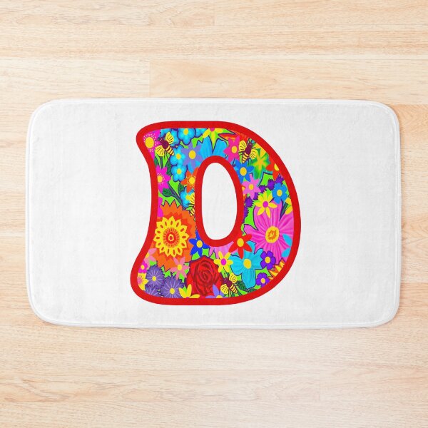 Item preview, Red Floral Alphabet Letter D – Colorful Boho Psychedelic Flower Typography Art designed and sold by Vividality.