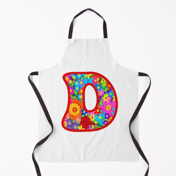 Artikelvorschau, Roter Blumenalphabetbuchstabe D – Bunte Boho Psychedelic Flower Typography Art entworfen und verkauft von Vividality.