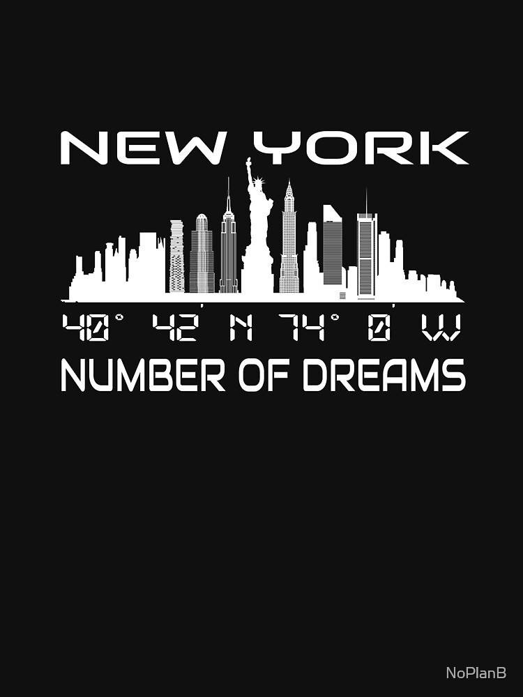 New York City Skyline and Text Black and White Illustration T-Shirt