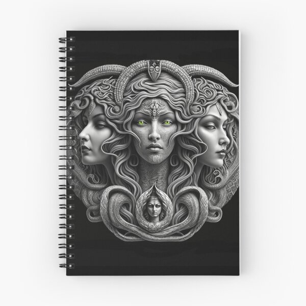 Item preview, Green Eyed Triple Goddess Mother Maiden Crone Hecate Snake Spider Strong Beauty Fantasy Synthographic Sculpture designed and sold by Vicki Noble Art.