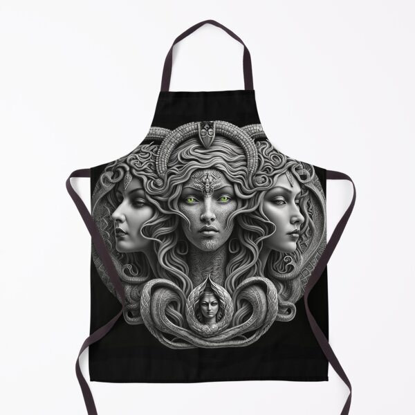 Item preview, Green Eyed Triple Goddess Mother Maiden Crone Hecate Snake Spider Strong Beauty Fantasy Synthographic Sculpture designed and sold by Vicki Noble Art.