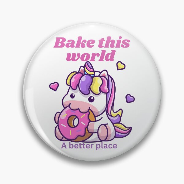 Item preview,  Bake the world a better place unicorn eating donut  designed and sold by Speckledfrog.