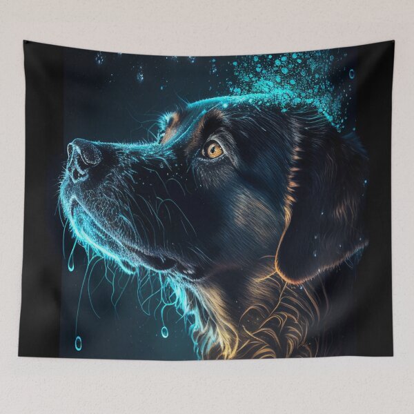 Item preview, Bioluminescent Dog in Rain designed and sold by MalformedVision.