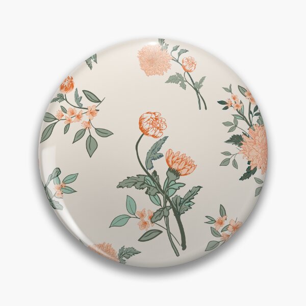 Item preview, Chrysanthemums and Cherry Bloosoms in Cream designed and sold by Jean-Pham.