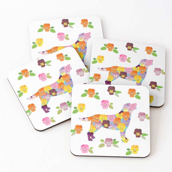 Artikelvorschau, Labrador Retriever Silhouette mit Viola-Blumen entworfen und verkauft von semetashabeta.