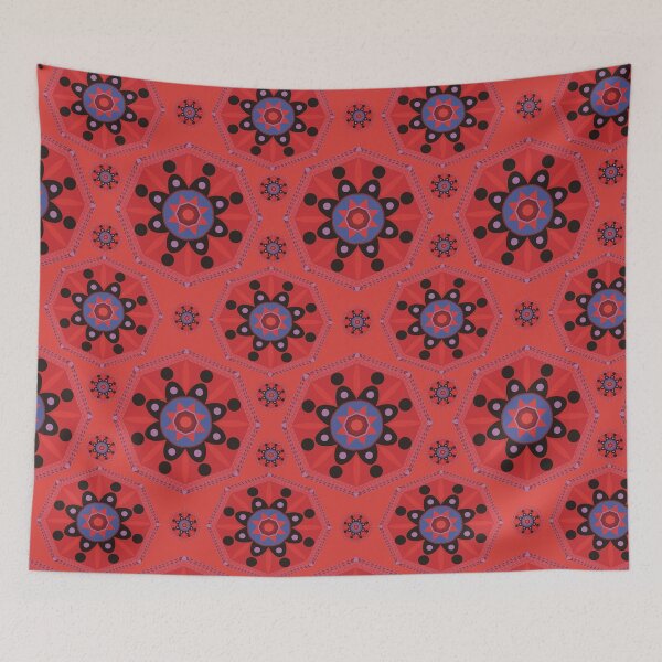 Item preview, Sahara geometrical pattern mandala neon orange designed and sold by chuckletuckle.