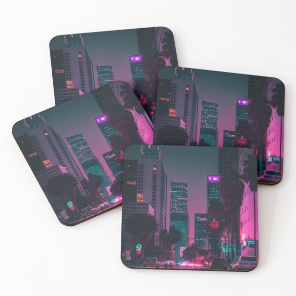Item preview, "Futuristic Night View of Illuminated Los Angeles" designed and sold by DesignerDuds.