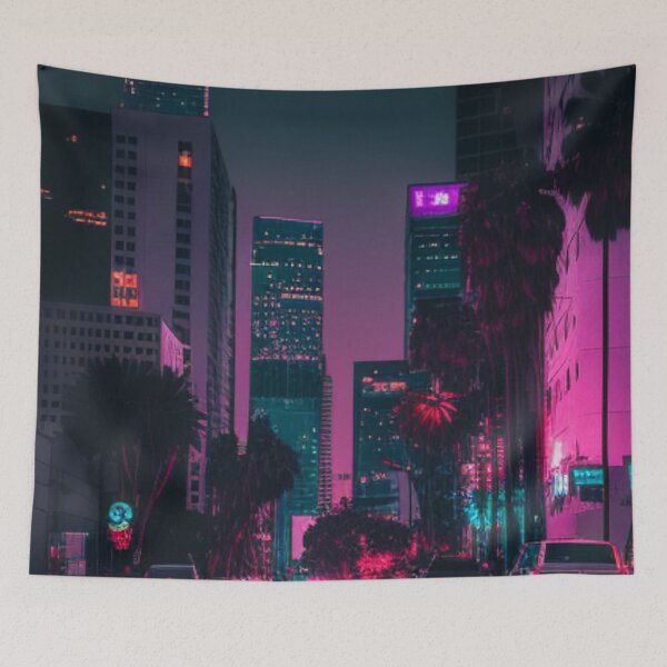 Item preview, "Futuristic Night View of Illuminated Los Angeles" designed and sold by DesignerDuds.