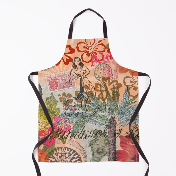 Item preview, Vintage Colorful Hawaii Tropical Flower Hula Collage designed and sold by antiqueart.