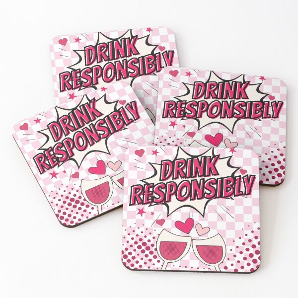 Item preview, Drink Responsibly Hot Pink Pop Art designed and sold by Pink Ribbon.