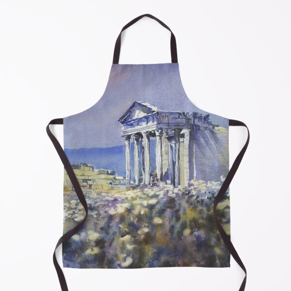 Item preview, Roman Temple at city of Dougga, Tunisia. Watercolor painting Tunisia Roman archaeology landscape painting. designed and sold by rfoxphoto.