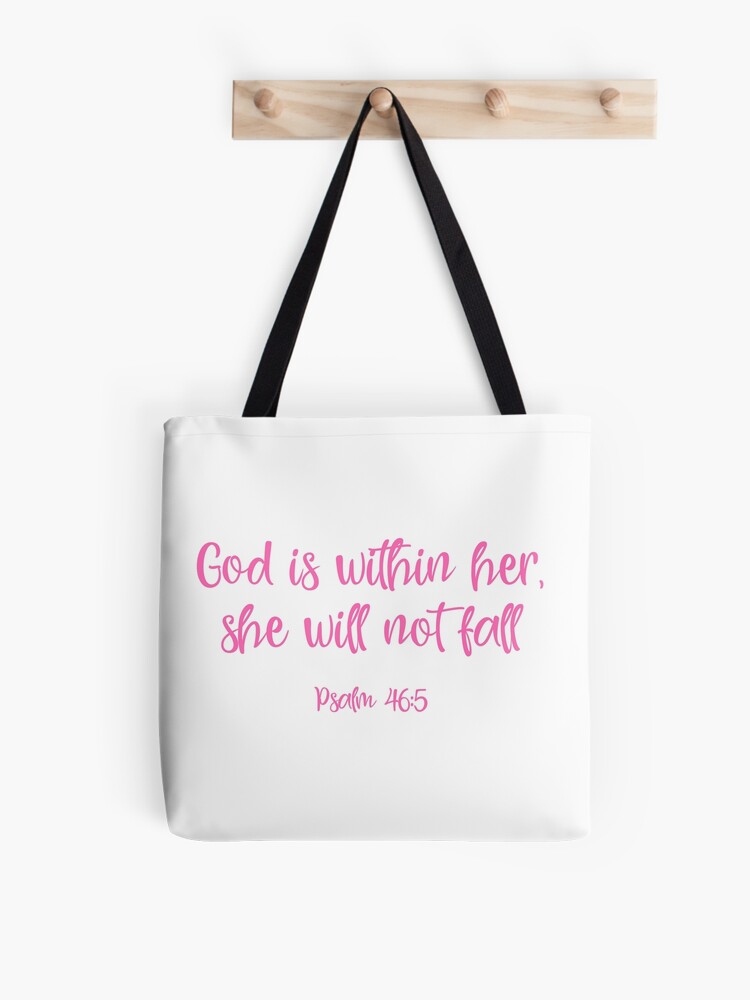 God Is Within her She Will Not fall Tote Bag God Is Within her She Will Not fall Tote Bag