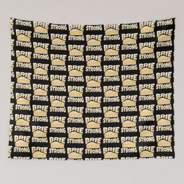 Item preview, Brie Strong - Funny Cheese Pun designed and sold by TheButtonCrew.