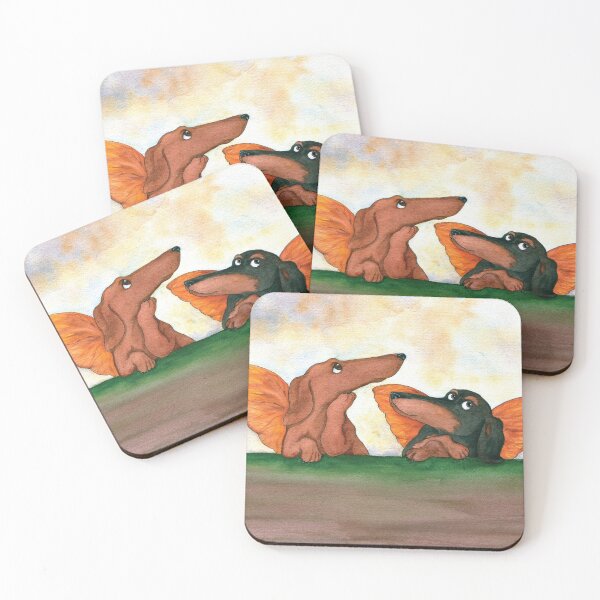 Item preview, Cherub Dogs with Wings, Cute Classic Dachshunds, Mischievous Angels designed and sold by TerryPond.