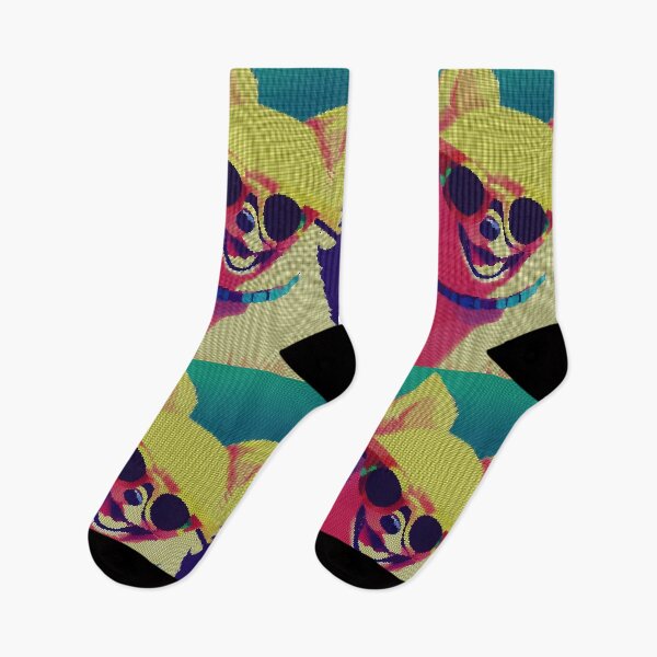 Item preview, Colorful Abstract Pomeranian Wearing Sunglasses 8-bit Pixel Art designed and sold by PixelDripped.