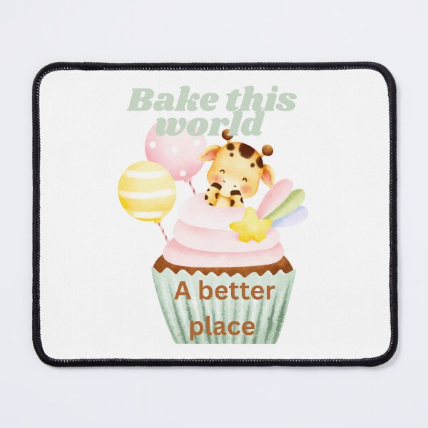 Artikelvorschau,  Bake the world a better place Giraffe in einem Cupcake entworfen und verkauft von Speckledfrog.