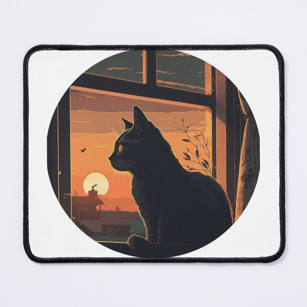 Item preview, Cat Watching Sunset Scene designed and sold by okamitouch.