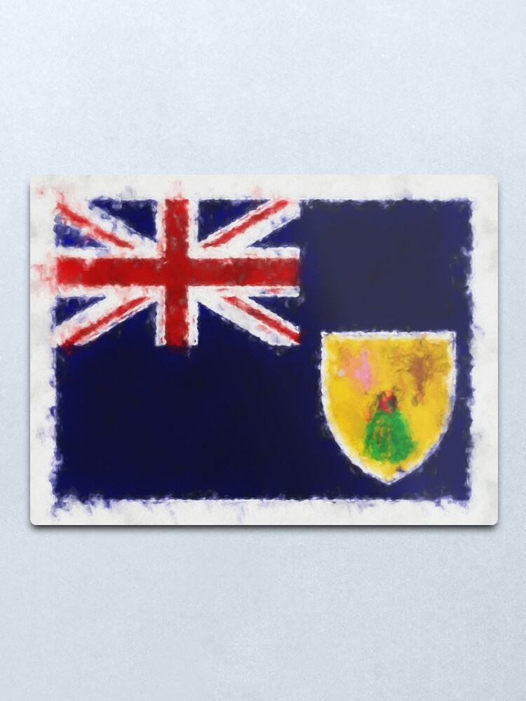 Alternate view of Turks And Caicos Islands Flag Reworked No. 66, Series 5 Metal Print
