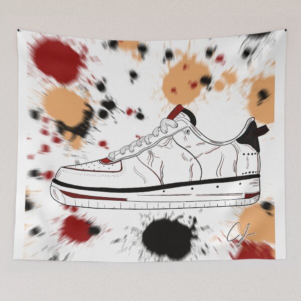 Item preview, Air Force One Sneaker Art with Red, Black, and White Colorway designed and sold by CousinJoeArt.