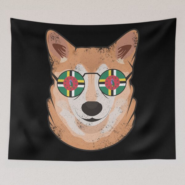 Item preview, Vintage Patriotic Shiba Inu Dominican Flag designed and sold by feether-store.