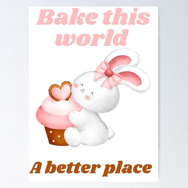 Aperçu de l'œuvre   Cuire le monde un lapin meilleur endroit avec cupcake créée et vendue par Speckledfrog.