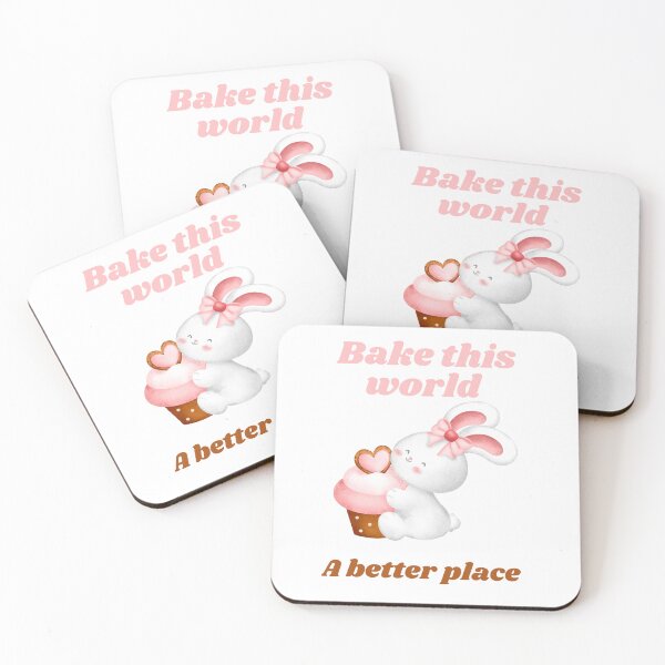 Item preview,   Bake the world a better place rabbit with  cupcake  designed and sold by Speckledfrog.