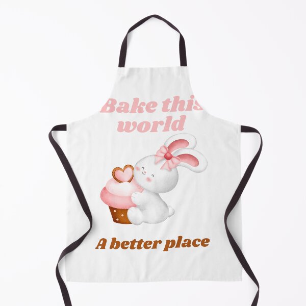 Item preview, Bake the world a better place rabbit with cupcake designed and sold by Speckledfrog.