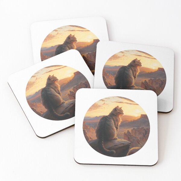 Item preview, Cat Watching Sunset Scene designed and sold by okamitouch.