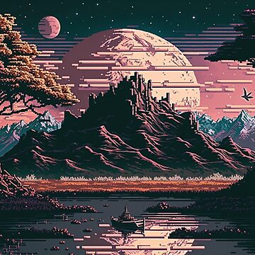 Arte de pixel  Aesthetic desktop wallpaper, Pixel art landscape